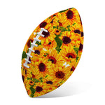 Watercolor Sunflower Pattern Print Rugby Ball