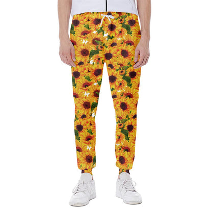Watercolor Sunflower Pattern Print Scuba Joggers