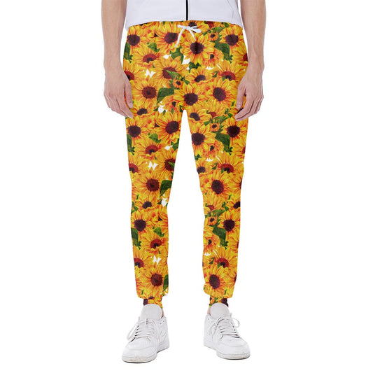 Watercolor Sunflower Pattern Print Scuba Joggers