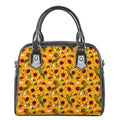 Watercolor Sunflower Pattern Print Shoulder Handbag