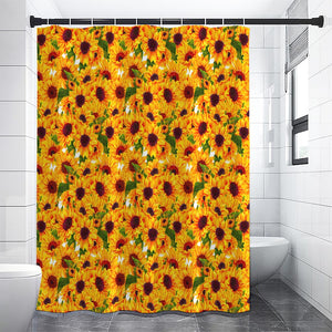 Watercolor Sunflower Pattern Print Shower Curtain