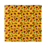 Watercolor Sunflower Pattern Print Silk Bandana