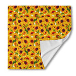 Watercolor Sunflower Pattern Print Silk Bandana