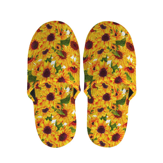 Watercolor Sunflower Pattern Print Slippers