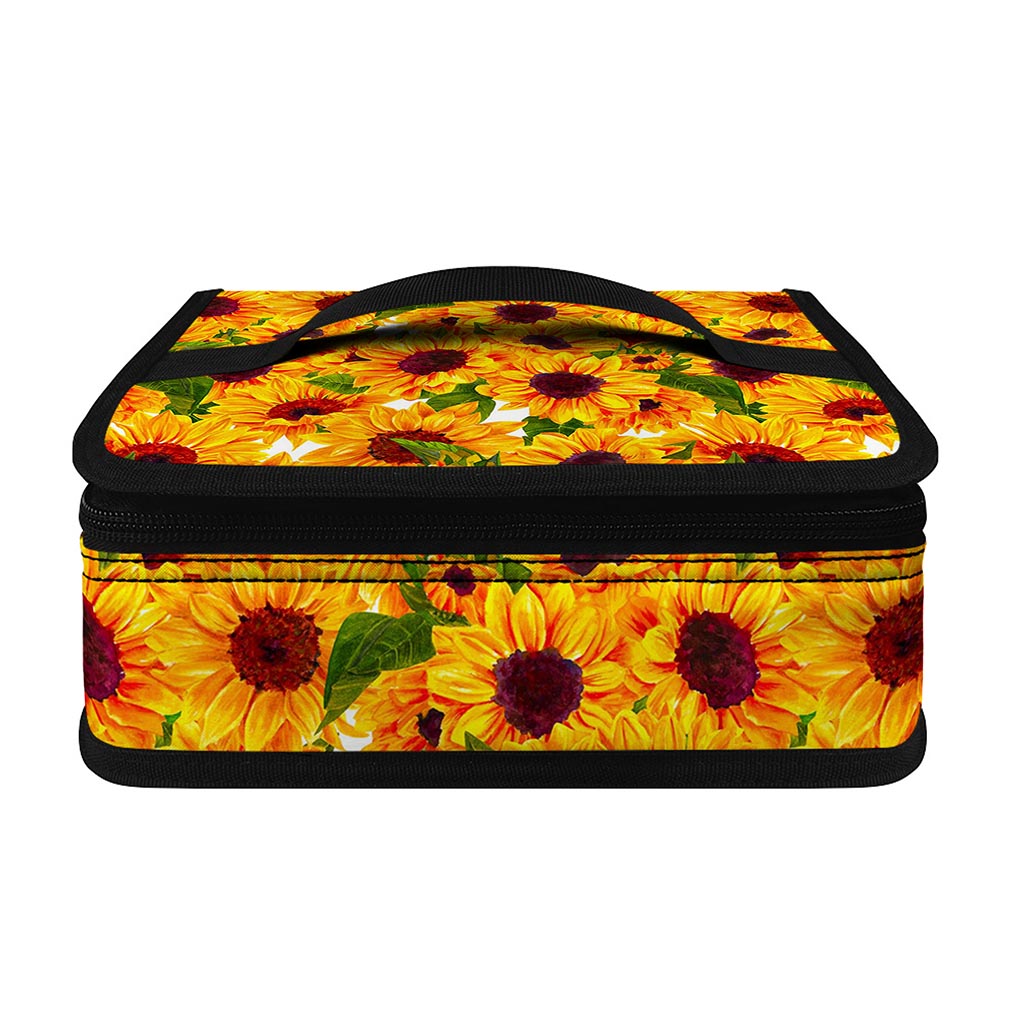 Watercolor Sunflower Pattern Print Small Lunch Bag