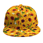 Watercolor Sunflower Pattern Print Snapback Cap