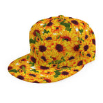 Watercolor Sunflower Pattern Print Snapback Cap