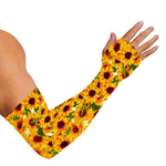 Watercolor Sunflower Pattern Print Sun Protection Arm Sleeves
