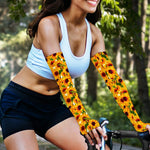 Watercolor Sunflower Pattern Print Sun Protection Arm Sleeves