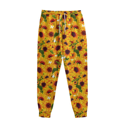 Watercolor Sunflower Pattern Print Sweatpants