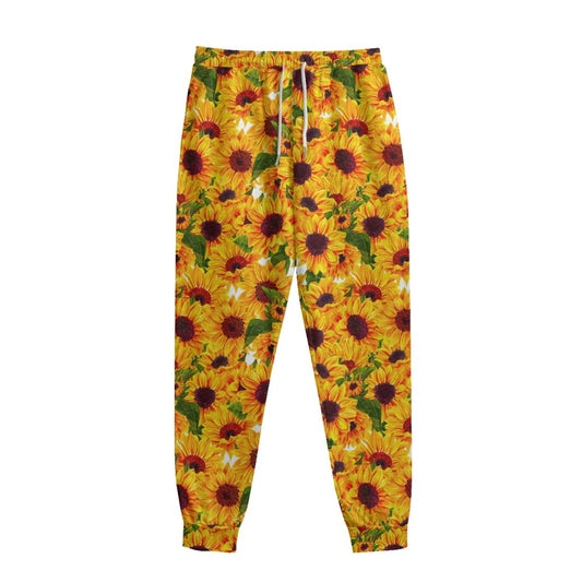 Watercolor Sunflower Pattern Print Sweatpants