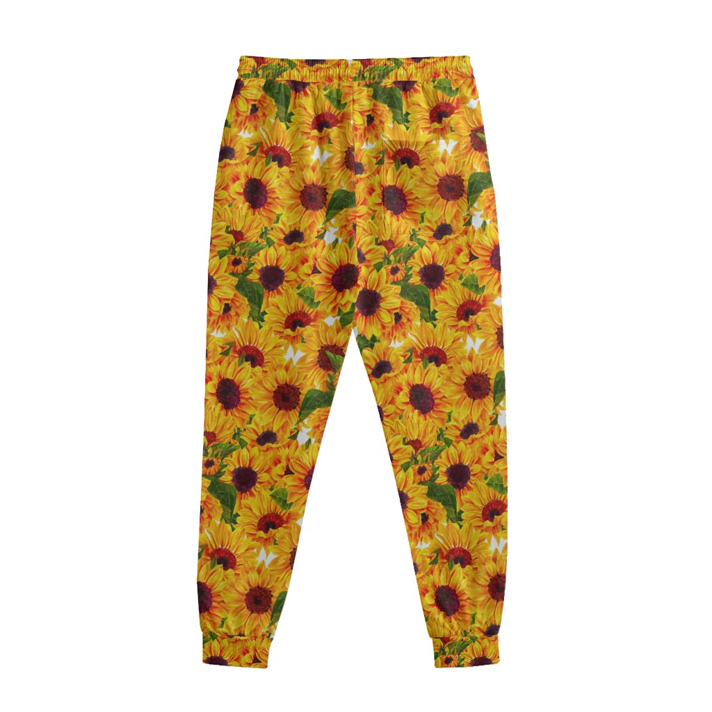 Watercolor Sunflower Pattern Print Sweatpants