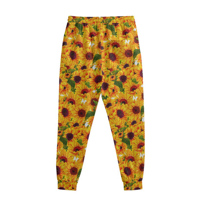 Watercolor Sunflower Pattern Print Sweatpants