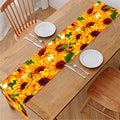 Watercolor Sunflower Pattern Print Table Runner