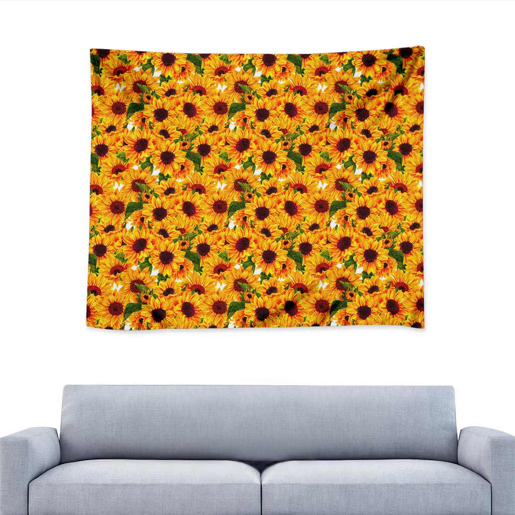 Watercolor Sunflower Pattern Print Tapestry