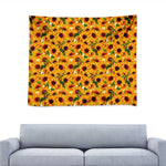 Watercolor Sunflower Pattern Print Tapestry