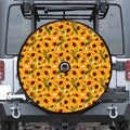 Watercolor Sunflower Pattern Print Tire Cover With Camera Hole