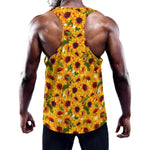 Watercolor Sunflower Pattern Print Training Tank Top