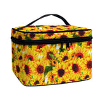 Watercolor Sunflower Pattern Print Travel Makeup Bag