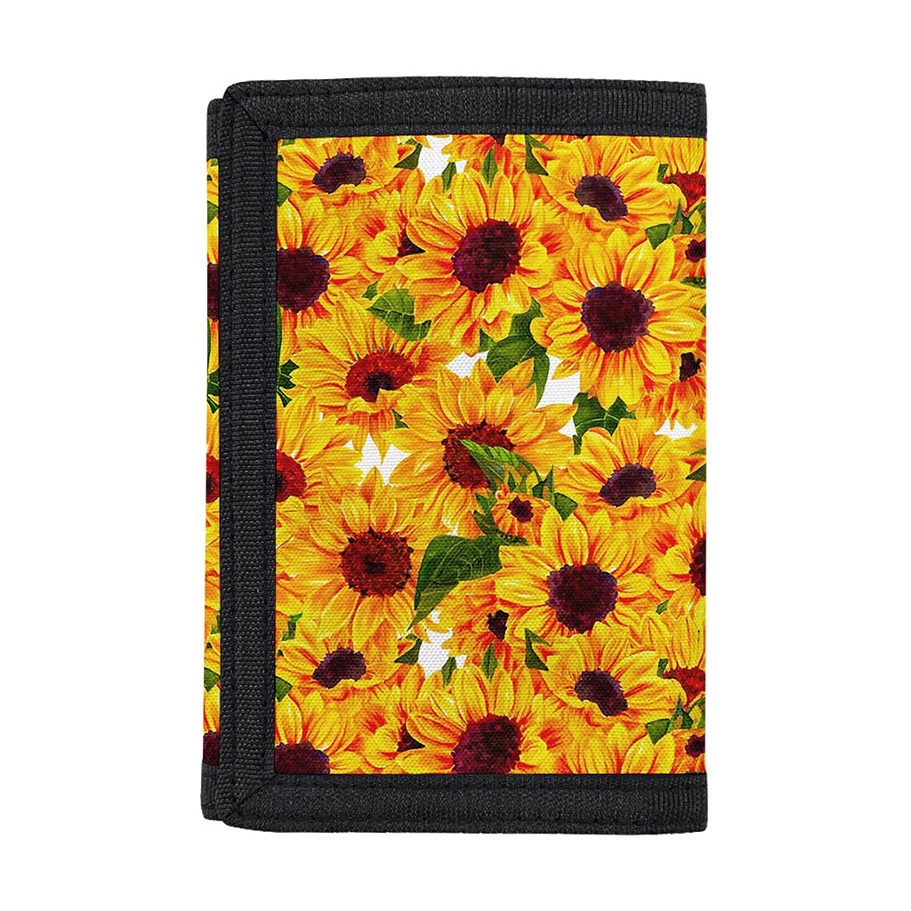 Watercolor Sunflower Pattern Print Trifold Wallet