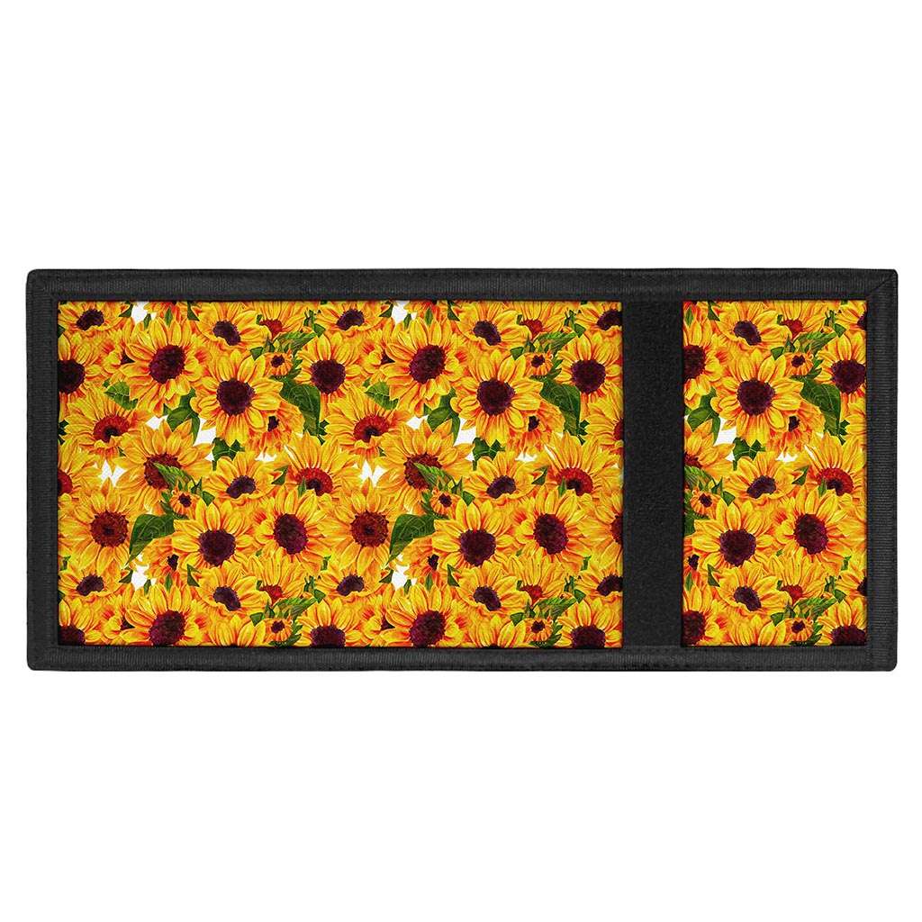 Watercolor Sunflower Pattern Print Trifold Wallet