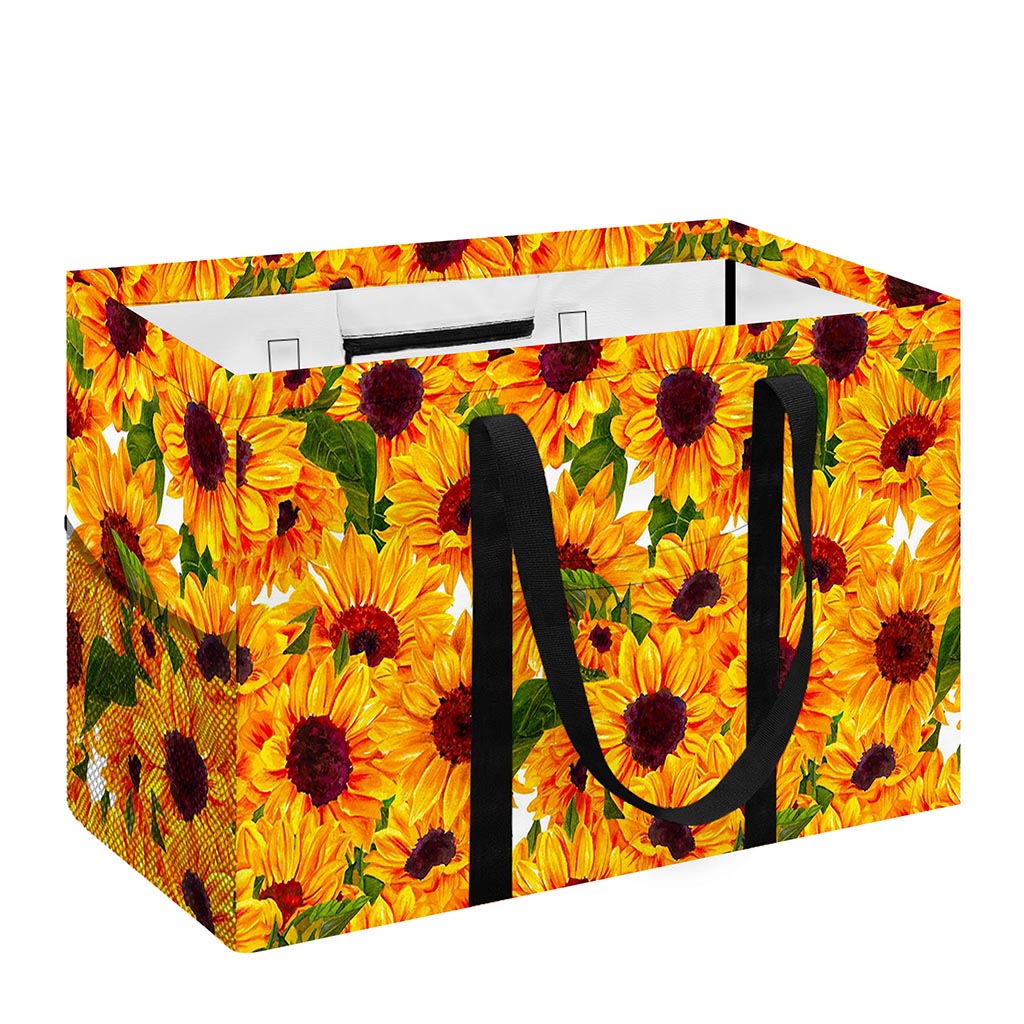 Watercolor Sunflower Pattern Print Utility Tote Bag