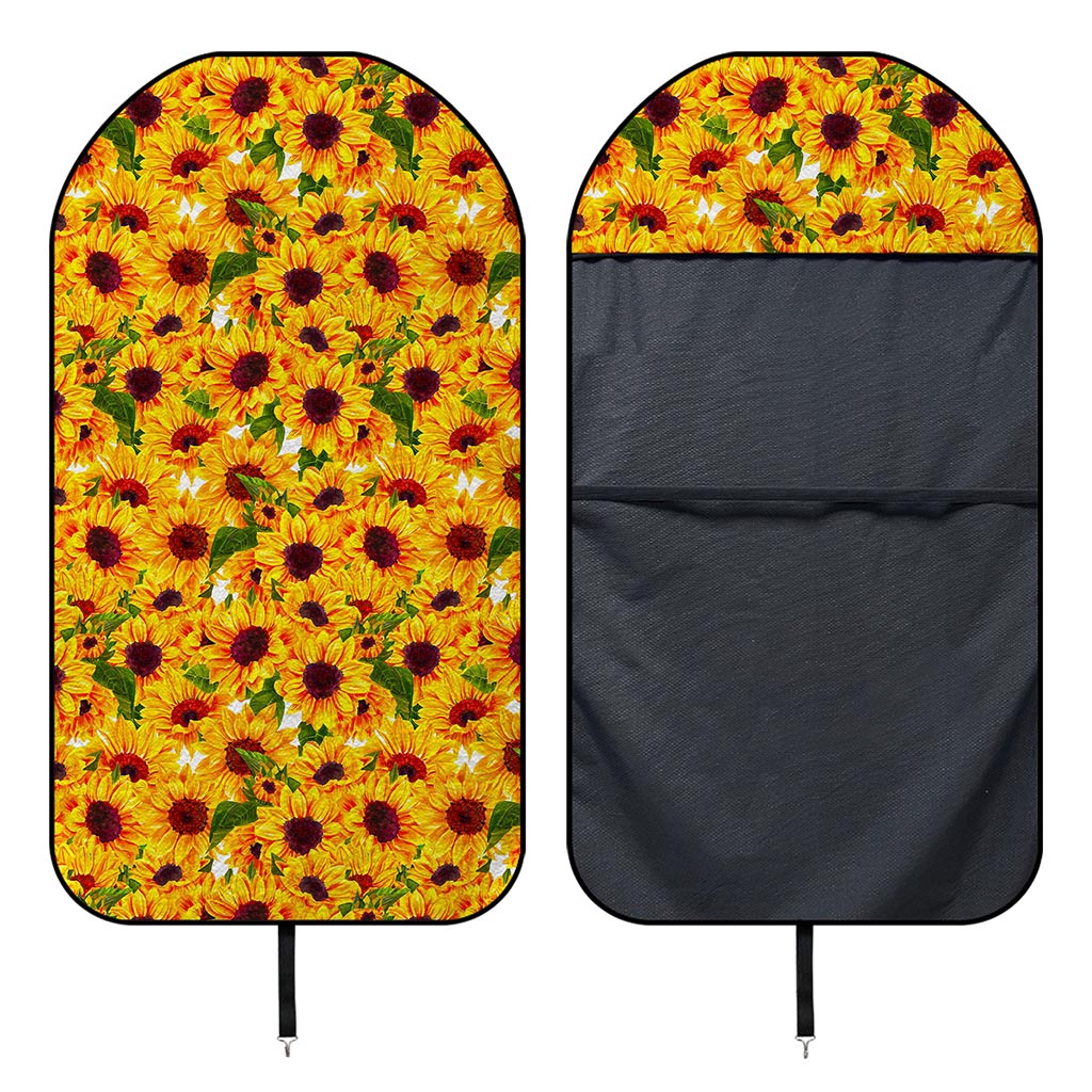 Watercolor Sunflower Pattern Print Waterproof Car Seat Cover