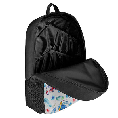 Watercolor Surfing Pattern Print 17 Inch Backpack