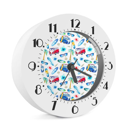 Watercolor Surfing Pattern Print Alarm Clock