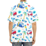 Watercolor Surfing Pattern Print Aloha Shirt