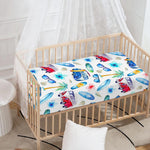 Watercolor Surfing Pattern Print Baby Crib Sheet