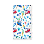 Watercolor Surfing Pattern Print Baby Crib Sheet
