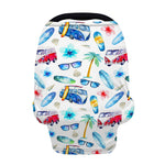 Watercolor Surfing Pattern Print Baby Seat Cover