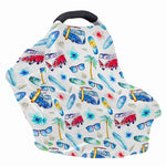 Watercolor Surfing Pattern Print Baby Seat Cover