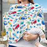 Watercolor Surfing Pattern Print Baby Seat Cover