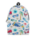 Watercolor Surfing Pattern Print School Backpack