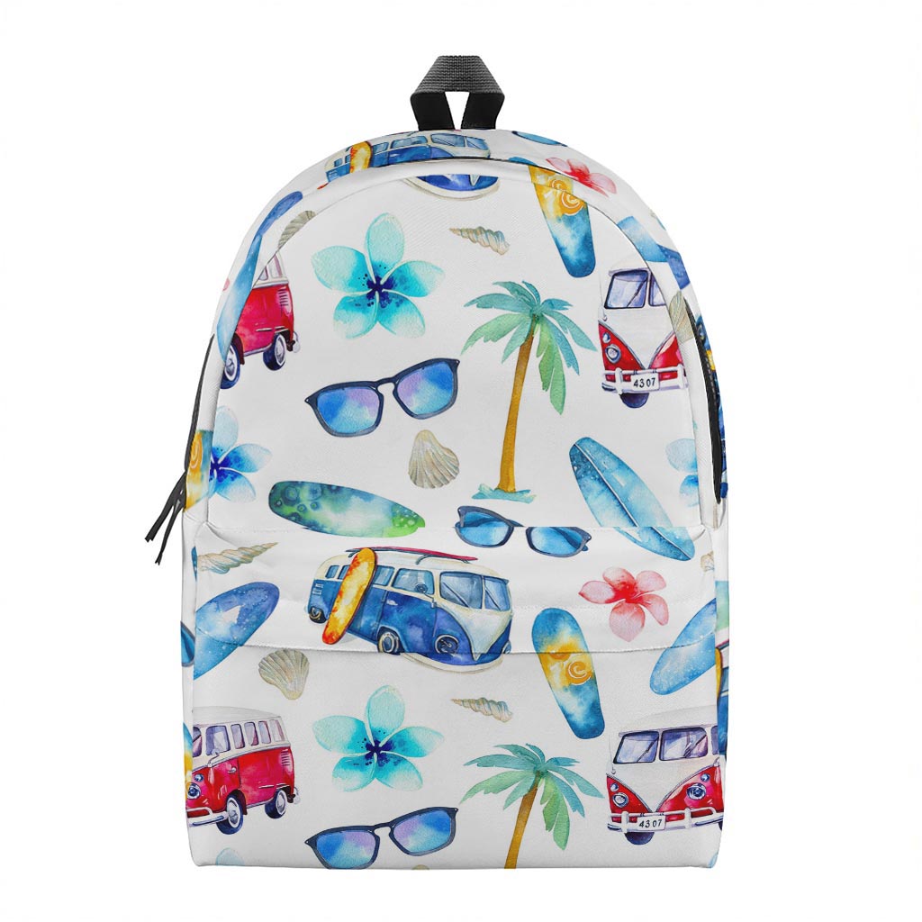 Watercolor Surfing Pattern Print Backpack