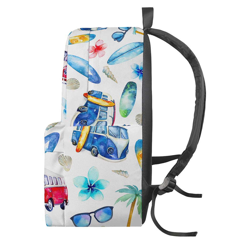 Watercolor Surfing Pattern Print Backpack