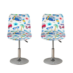 Watercolor Surfing Pattern Print Bar Stool Covers