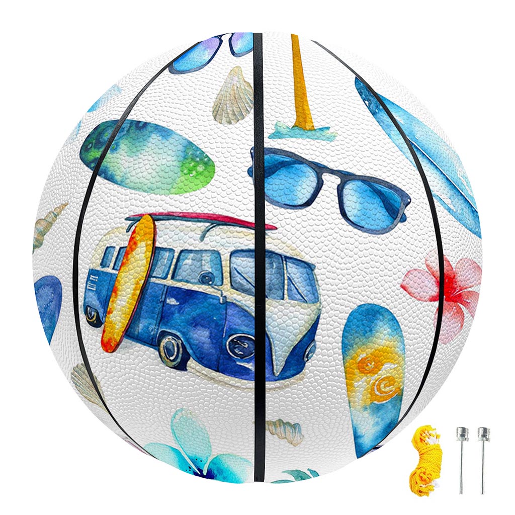 Watercolor Surfing Pattern Print Basketball