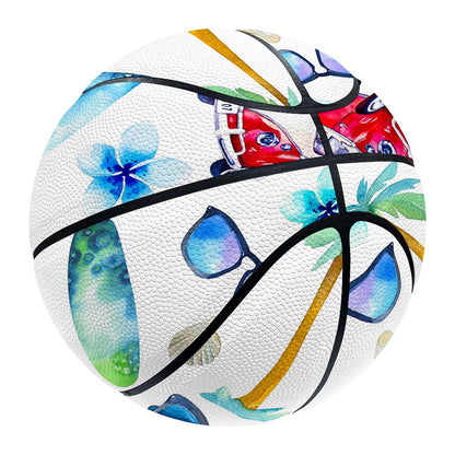 Watercolor Surfing Pattern Print Basketball
