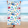 Watercolor Surfing Pattern Print Beach Towel