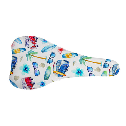 Watercolor Surfing Pattern Print Bicycle Seat Cover