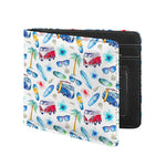 Watercolor Surfing Pattern Print Bifold Wallet