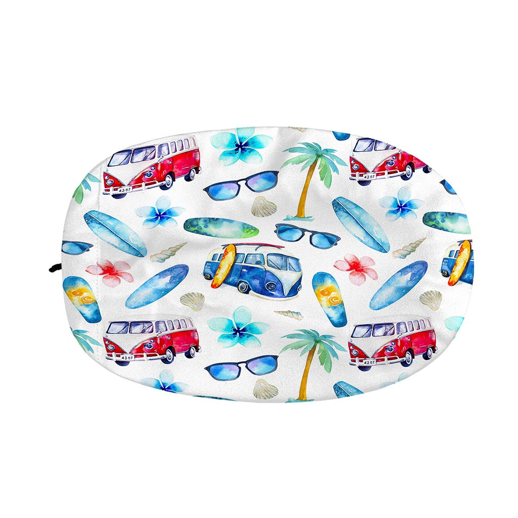 Watercolor Surfing Pattern Print Car Side Mirror Covers