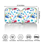 Watercolor Surfing Pattern Print Car Windshield Sun Shade