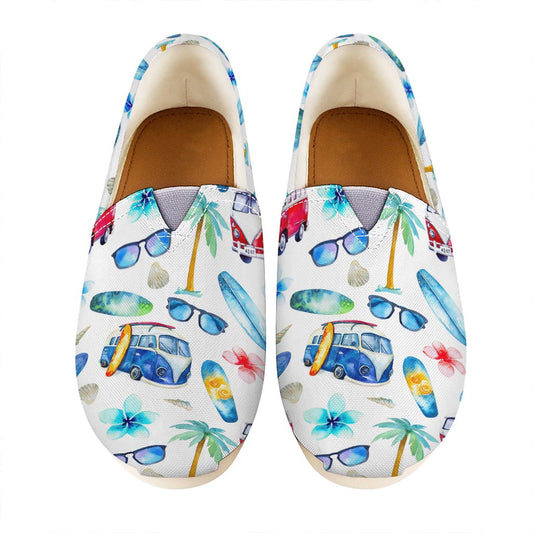 Watercolor Surfing Pattern Print Casual Shoes