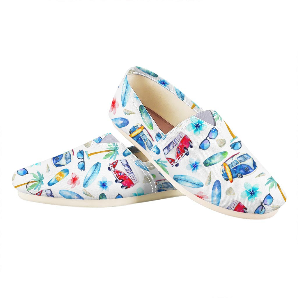 Watercolor Surfing Pattern Print Casual Shoes