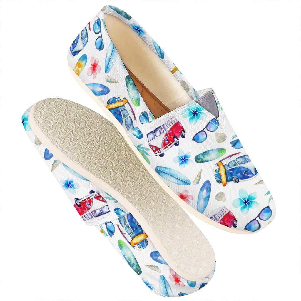 Watercolor Surfing Pattern Print Casual Shoes