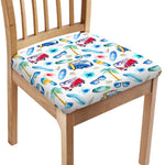 Watercolor Surfing Pattern Print Chair Cushion Cover